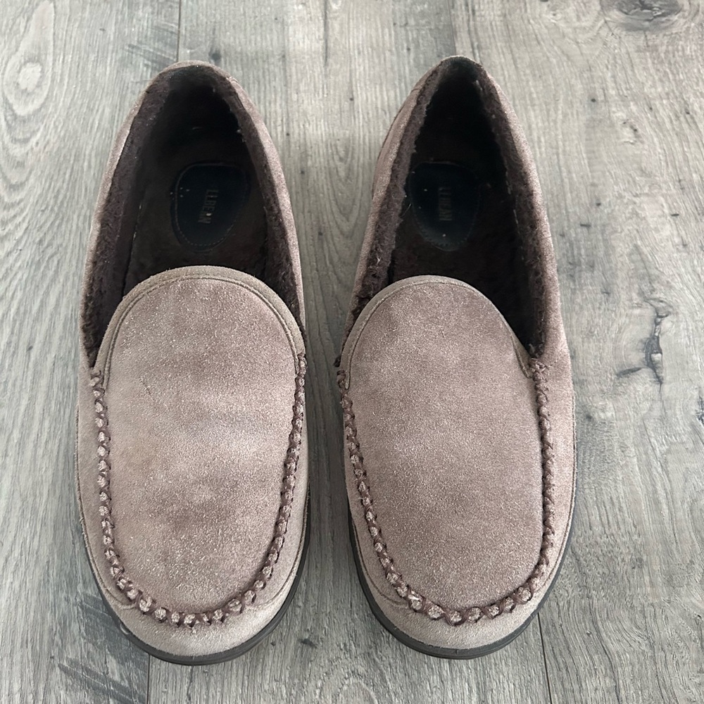 L.L. Bean Mountain Slippers Moccasins Berber Fleece Size 11